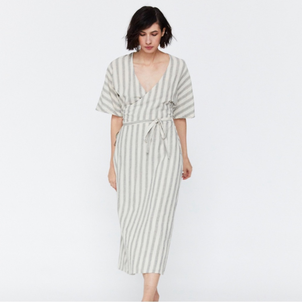 Esby Monet wrap dress, highway stripe, size XS